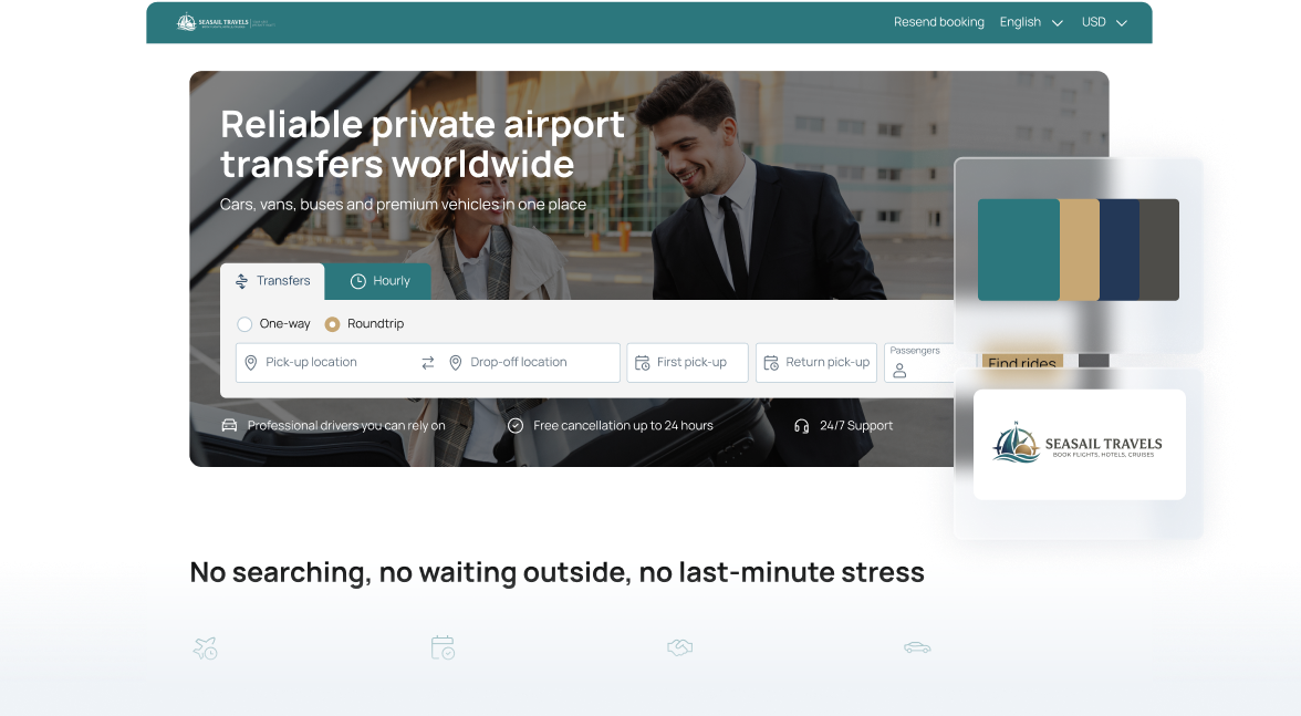 White-label booking experience preview